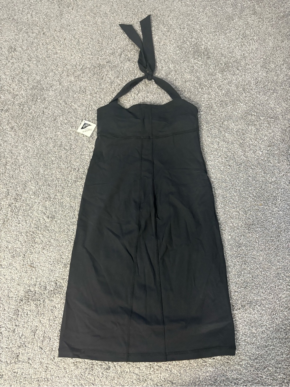 Athleta Black Halter Mini Dress size small tall athleisure workout